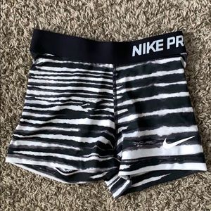 Nike pro striped shorts